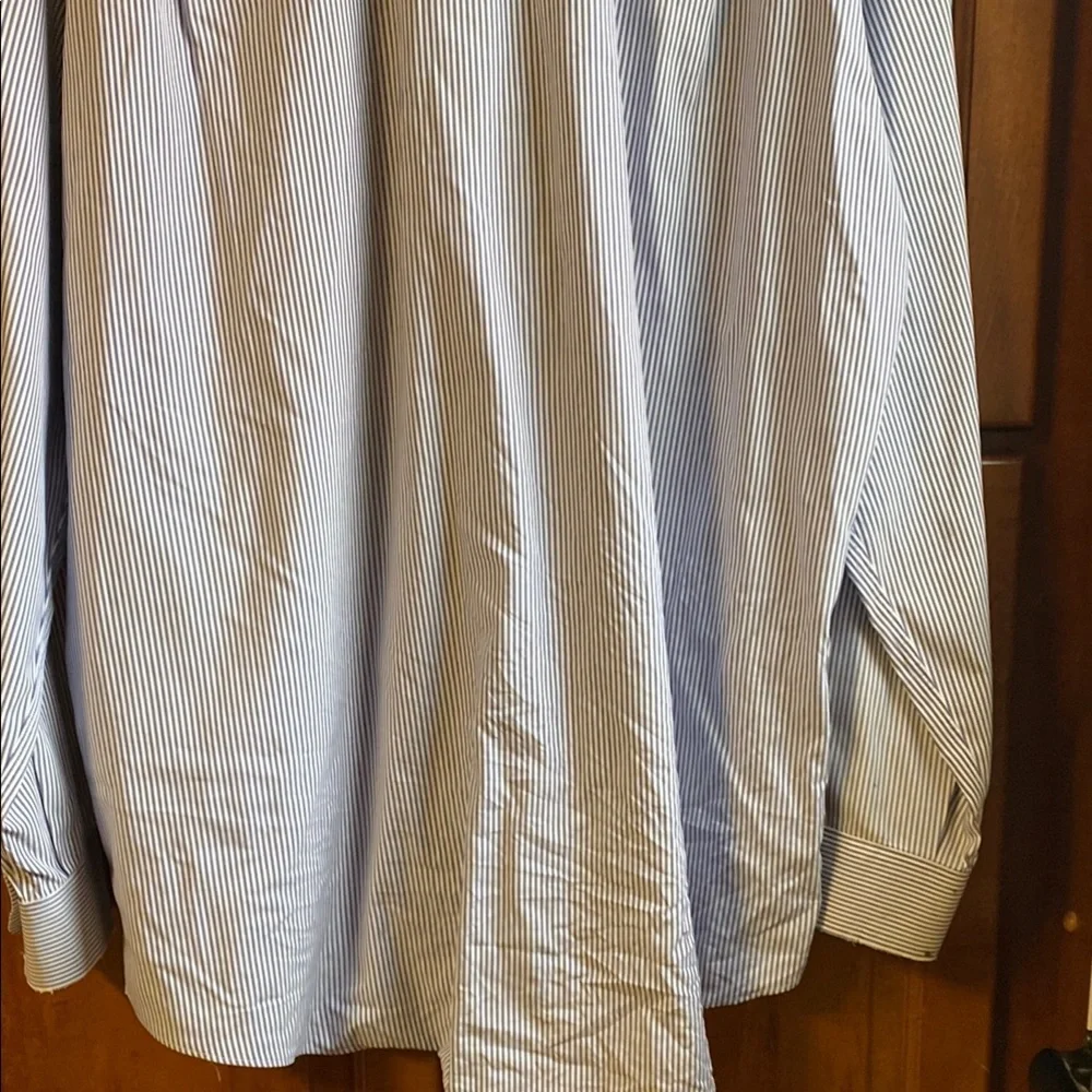 Nordstrom Blue Pin Stripe Dress Shirt with Pointed Collar Career Professional
